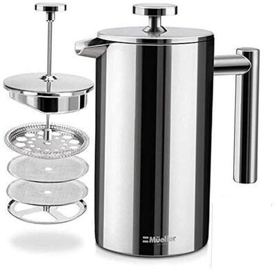French Press Double Insulated Coffee Maker No Coffee Ground
