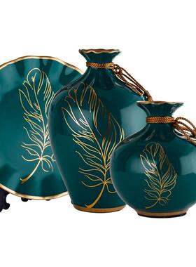 酒OGB店式花电瓶摆件件套欧现代简约三客厅玄关视酒柜创意装饰品