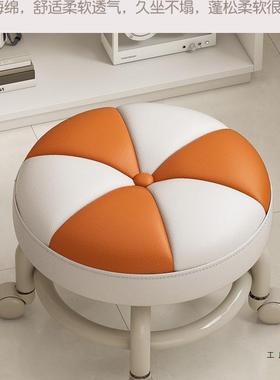 万向椅轮小子家用矮凳滑轮移动凳家用成人凳圆凳板凳客厅儿VOM子