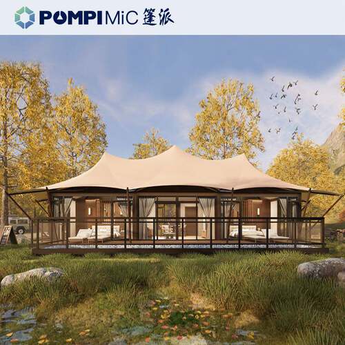 厂家2024新款野奢帐篷酒店创意特色抗风防水度假村住宿帐篷无异味