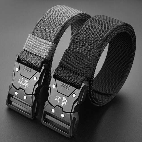 Men's Tactical Belt - Durable Nylon Braid Quick-Release