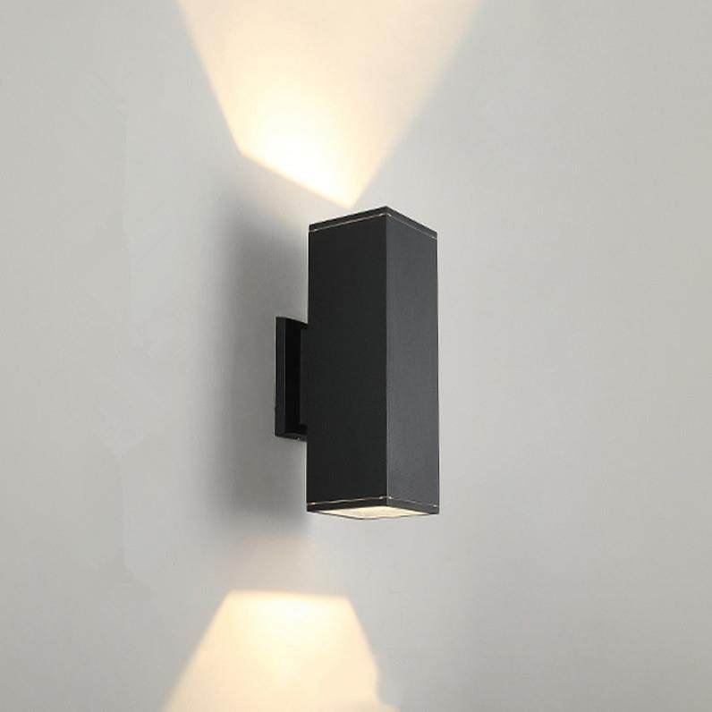 LED户外壁灯方形双头围墙灯门柱上下照壁灯北欧单头户外室外壁灯