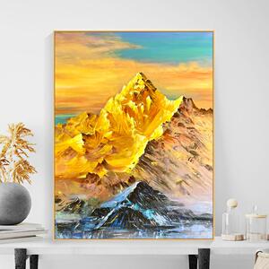 厂家直供【子艺】diy数字油画]日照金山手绘客厅挂画风景装饰画