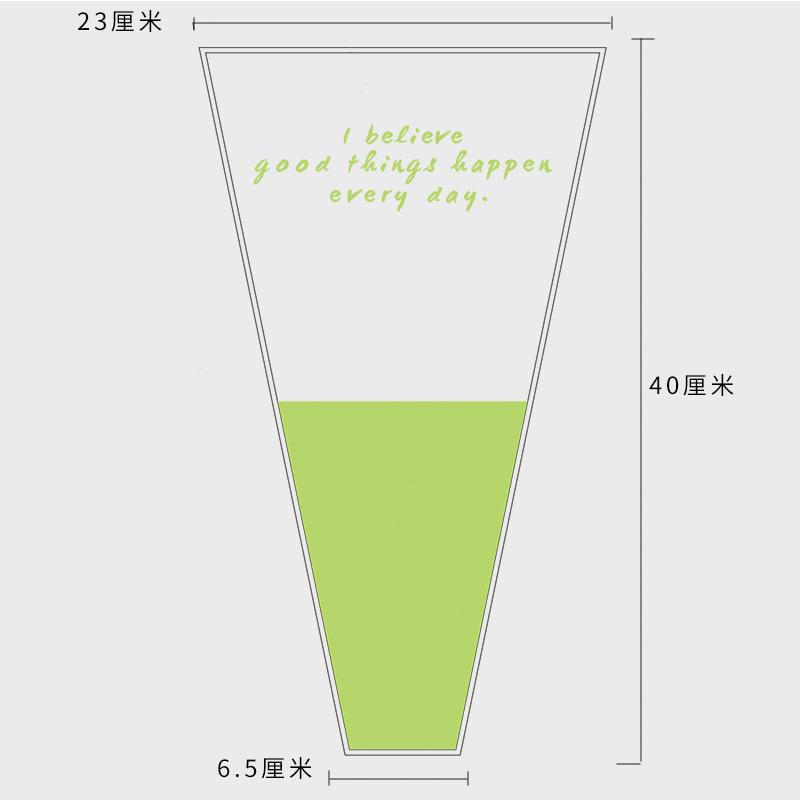 简易英文透明花束套袋鲜花玫瑰防水多支塑料包装袋花纸单支袋摆摊