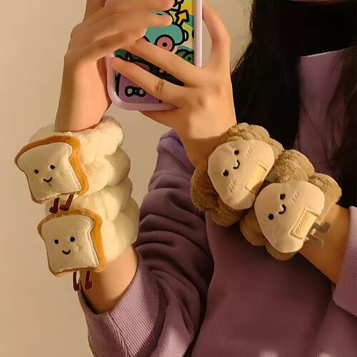 Cute cheese toast-themed wristbands for washing your face, d