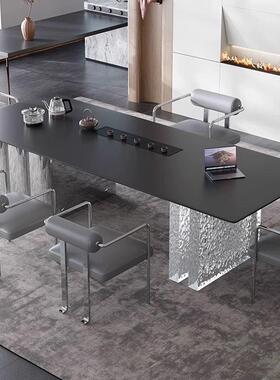 新茶品式轻奢茶桌GBX椅别组合意墅家用办公室小户型岩板茶盘桌一