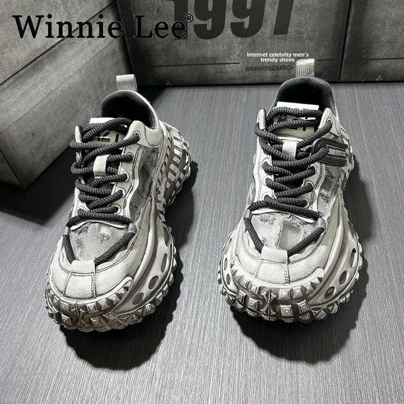 Winnie Lee男鞋潮牌高级感时尚休闲鞋个性老爹鞋舒适跑步鞋百搭款