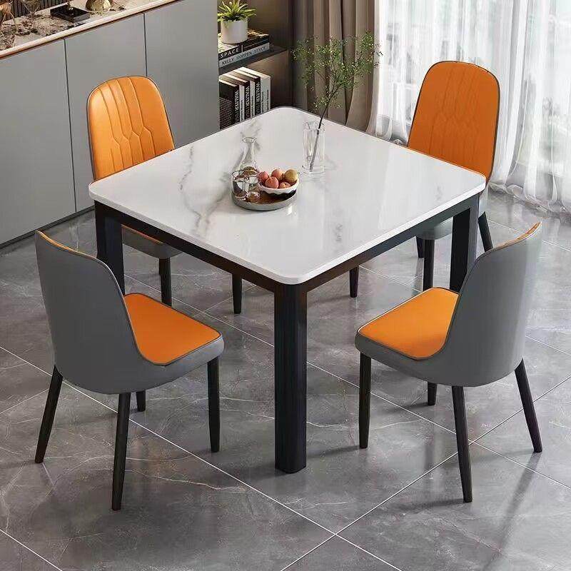 钢化玻璃餐桌椅组合小户型家用吃饭桌子客餐厅厨房快餐饭店桌椅
