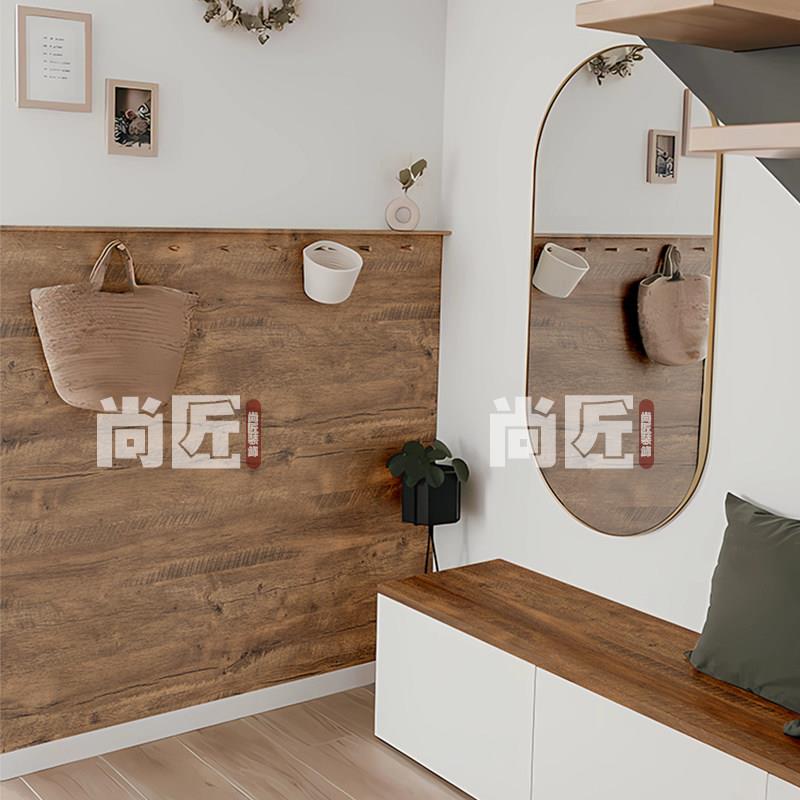 木纹墙裙壁纸自粘家俱饭厅店铺墙面翻新改色桌面贴纸防水防潮耐磨