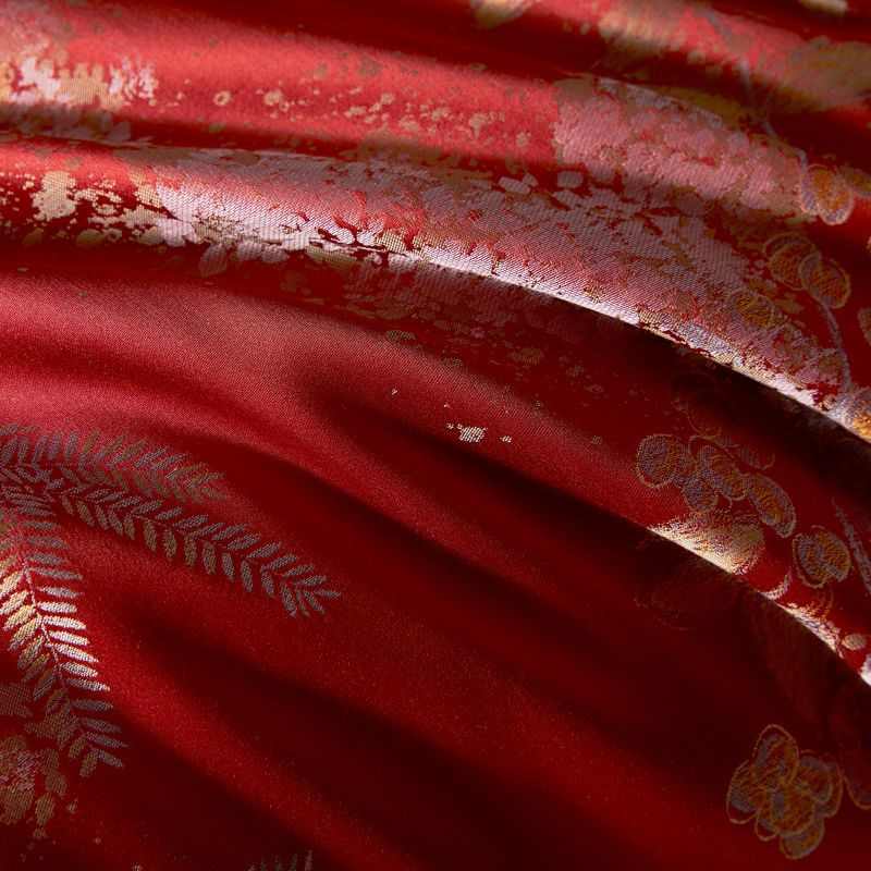 长绒棉婚庆色织提花件套床上用品古风复支被套高婚嫁奢结婚四120