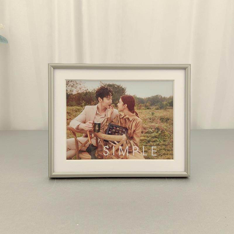 尾货特价铝合金相框卡纸开孔尺寸6寸7寸8寸商务全家福写真相框