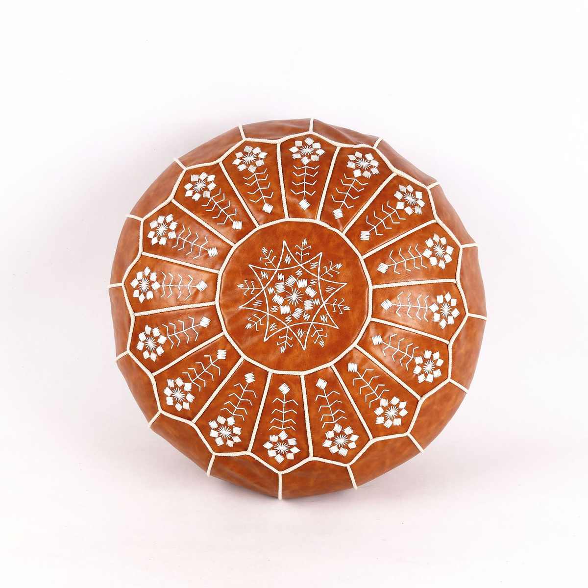 客厅厂家批发子工蒲团飘皮革垫子拉手圆凳摩洛哥曼达绣花坐墩窗