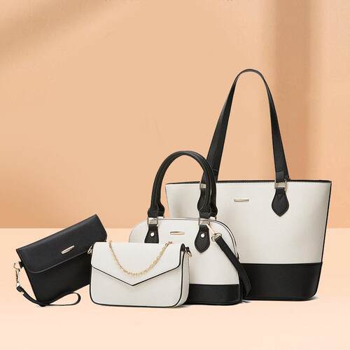 4PCS Women Fashion Handbags Purses Wallet Tote Shoulder