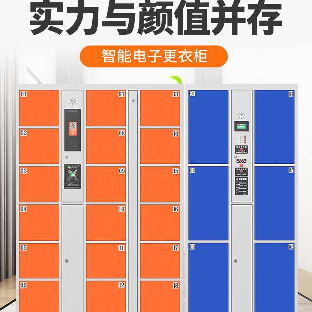 超市电子存包柜商场微信扫码寄存柜指纹人脸识别健身房智能更衣柜