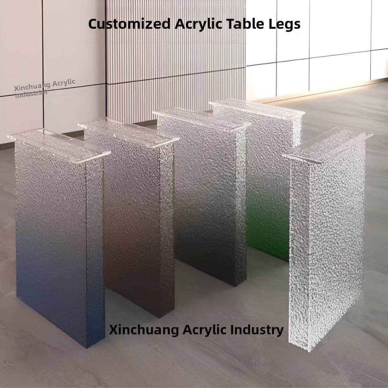 亚克力桌腿梯度水波石图案悬挂桌腿餐桌支撑岛桌腿桌腿支架定制
