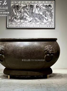 石雕仿古做旧鱼缸花盆青石石缸聚宝盆门海庭院别墅养鱼种花水缸摆