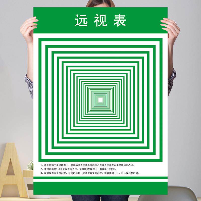 远视图眼肌运动训练墙贴散光视力恢复图增视图远眺图儿童矫正之满
