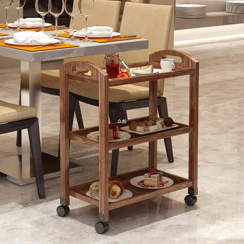 火锅店菜架子 层架置物架优质皮落地带轮可移动厨房餐车推车蔬菜