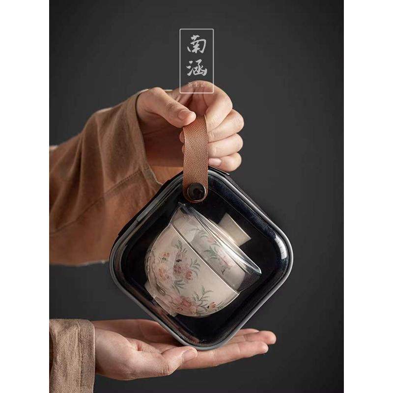 快客杯盖碗功夫陶瓷茶杯套装收纳包一壶三杯草木灰便携式旅行茶具,餐饮具,旅行茶具,淘宝优惠券,粉丝福利购,淘宝优惠卷