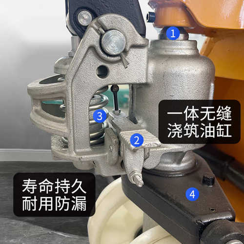 尼龙聚氨酯轮地牛叉车手动升降托盘叉车3T仓储地牛手动液压搬运车