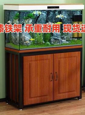 鱼缸底柜柜子铁艺金属承重龟缸桌草缸架定制欧式客厅鱼缸底座架子