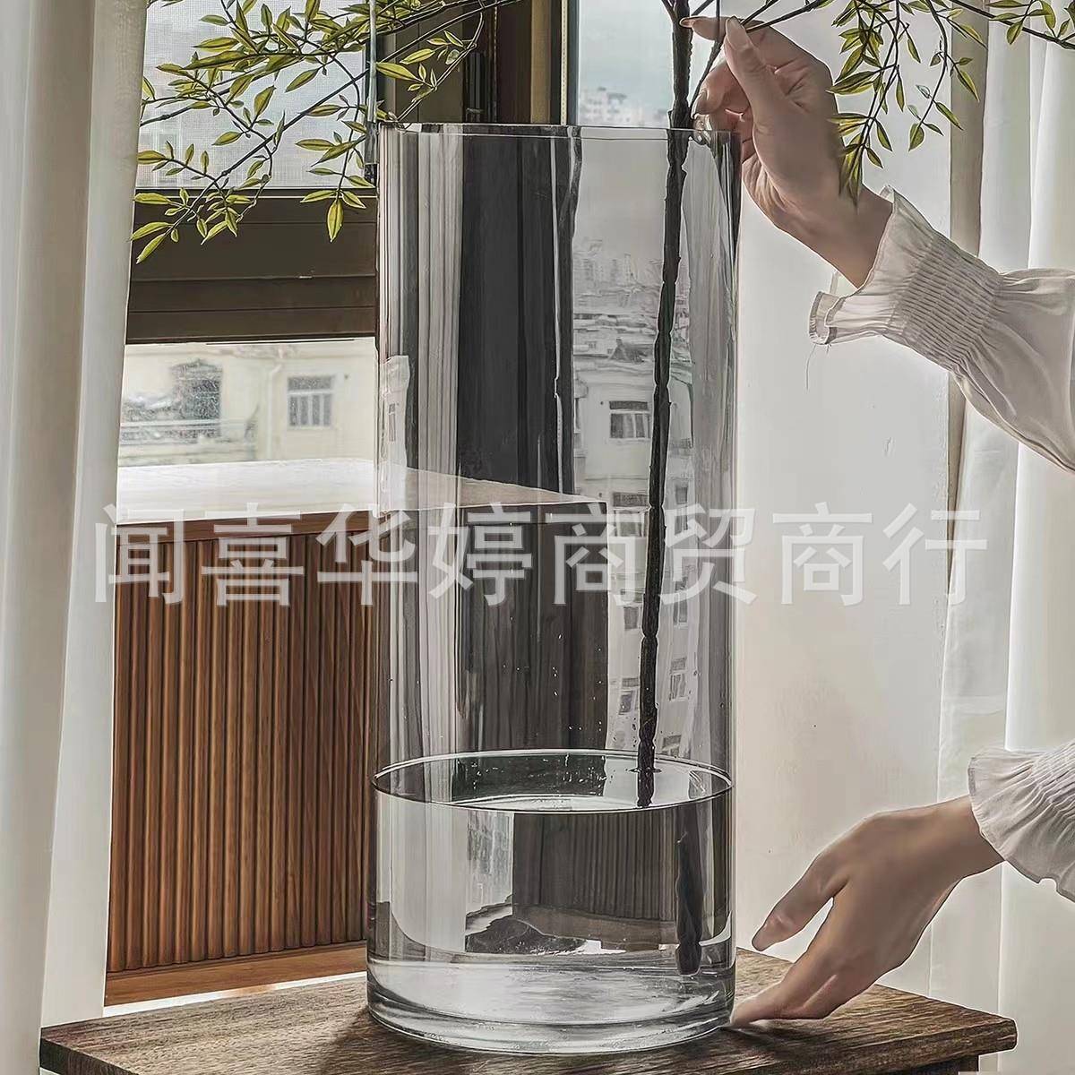 特大号落地花瓶406050厘米养南天竹的专用花瓶插花瓶超大号玻璃瓶