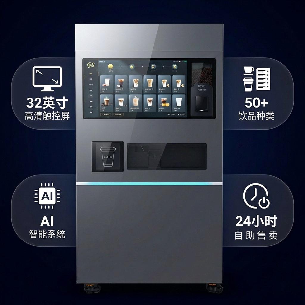 无人自助茶咖机HCQ气果饮/花式萃茶现磨咖啡自泡动出冰咖啡售/卖