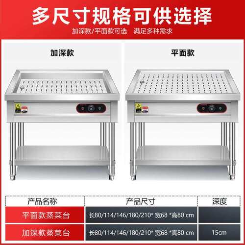 不锈钢保温台商用蒸菜台快餐加热保温台小碗菜台电加热快餐保温台