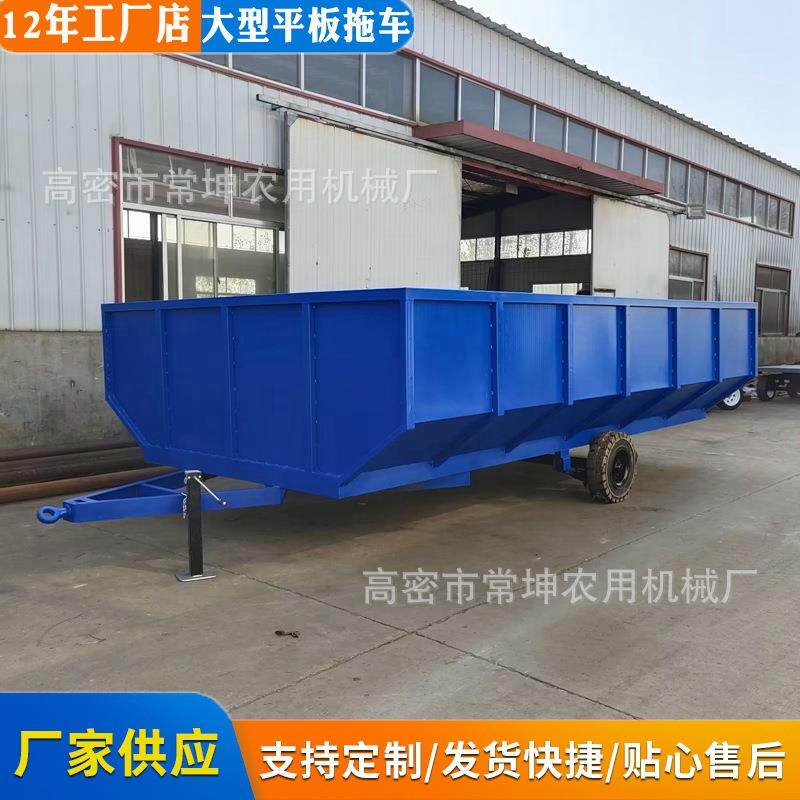 跨境出口牵引式挂车拉货车箱式拖车1吨箱式拖车车间货物搬运拖车