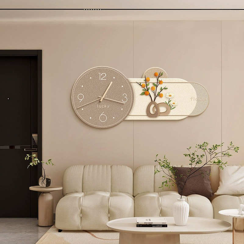 创意时钟餐厅静音艺术钟表新款客厅轻奢挂钟现代简约家用时尚