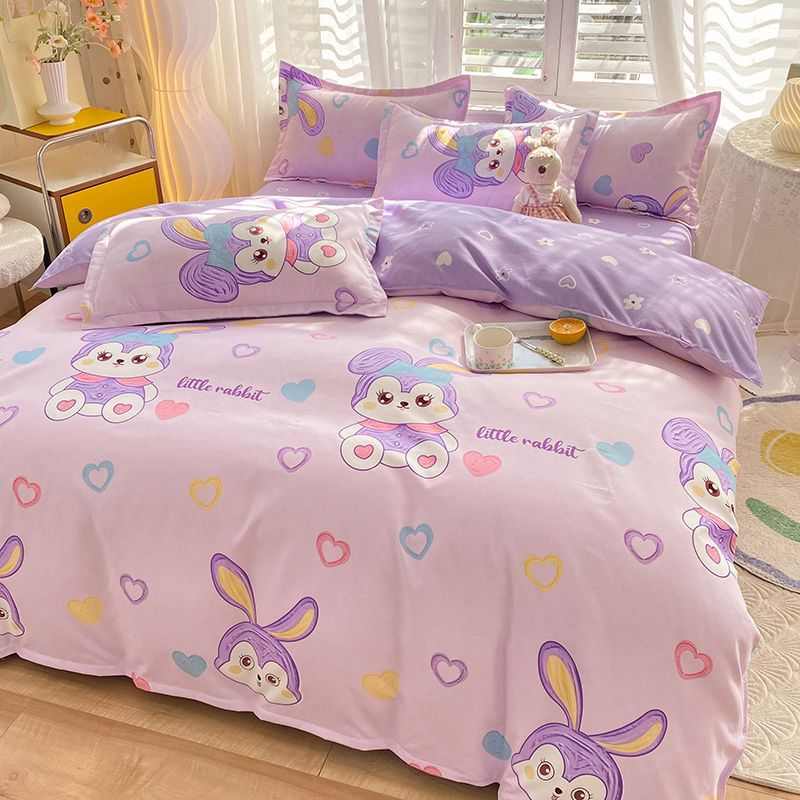件套三件套床单磨毛学生宿舍单件加厚卡通单买儿童四可爱被套