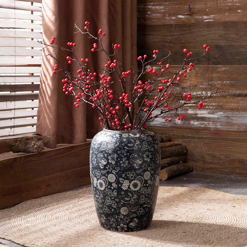 景德镇陶瓷落地大花瓶别墅酒店样板间民俗装饰品文艺复古日式摆件