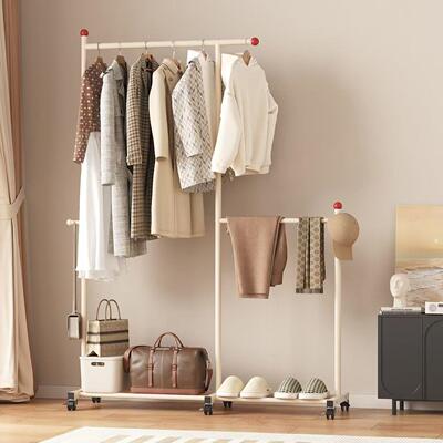 Floor-standing bedroom coat rack, movable drying rack, house