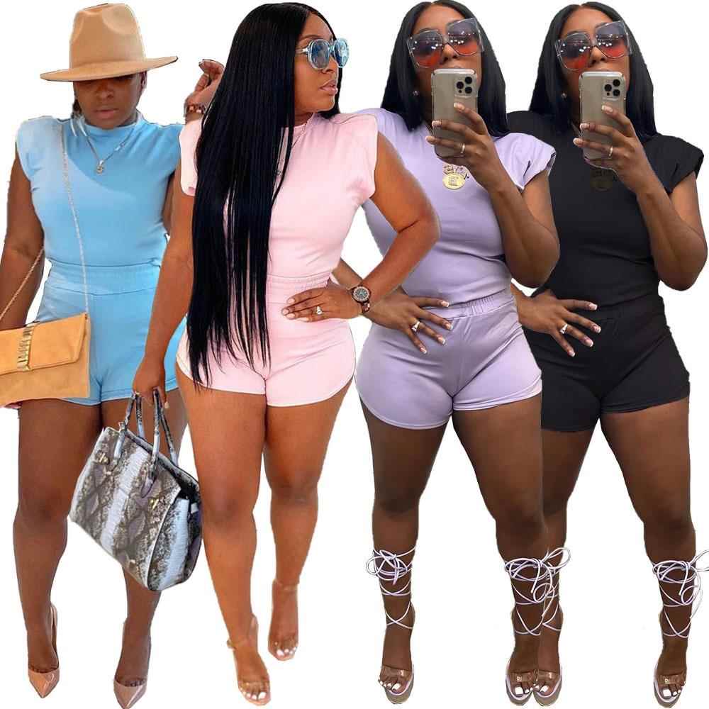 suit two-piece slits with trousers pads shoulder T-shirt