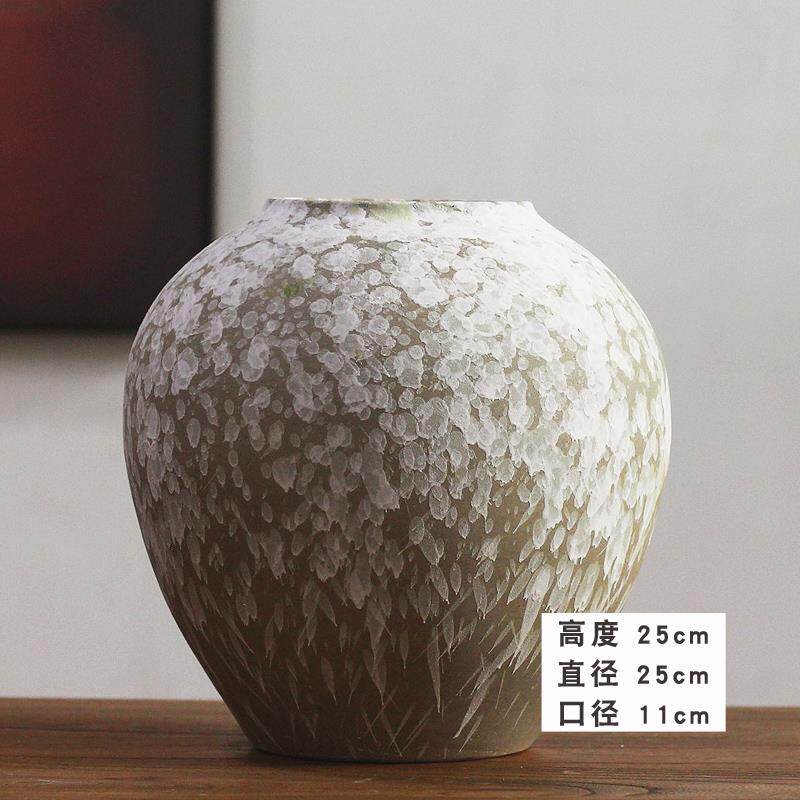 正品景德花镇覆古侘寂插风陶瓷瓶新水培干 干燥花中式日式月亮罐