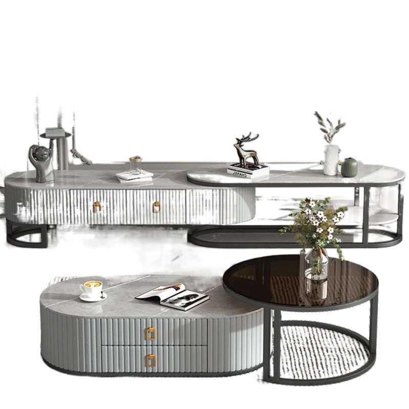 电视柜套装网茶几客厅茶几两用二合一茶几板落地红岩款爆桌子家用