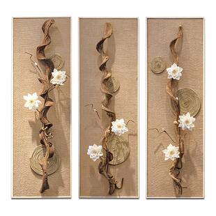 中式楼梯背景墙面装饰花东南亚挂件壁饰壁挂民宿店面走廊客厅挂画