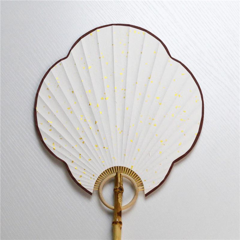宣纸团扇空白扇古典宣纸宫扇手绘双面竹根扇子工艺竹扇芭蕉海棠扇