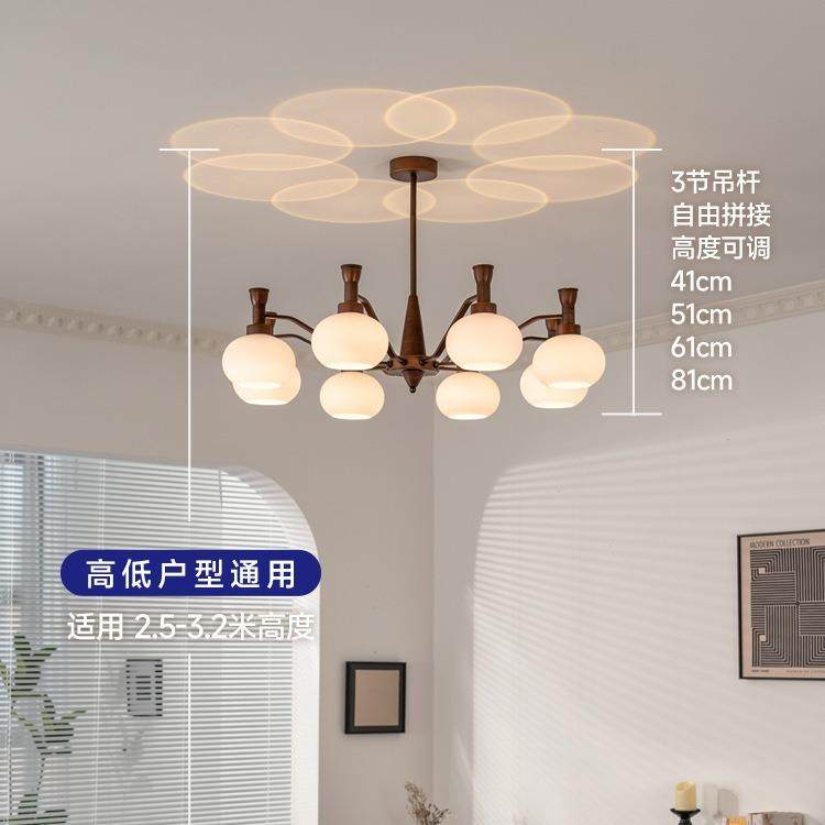 美式复古客厅吊灯法式中古风柿子大厅主灯南洋风网红光影房间灯具