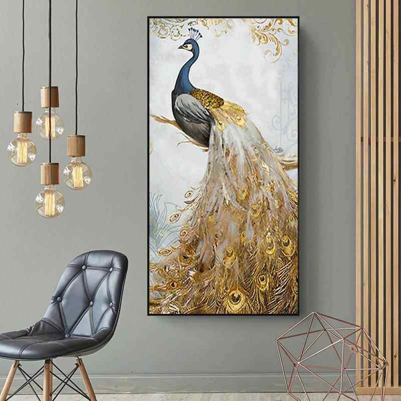 十字绣 新款精准印花十字绣 厂家直销 客厅玄关 金孔雀