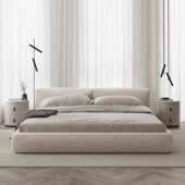 极简豆腐块床2米2主卧大气双人床简约现代别墅内嵌布 意式 新品 新款