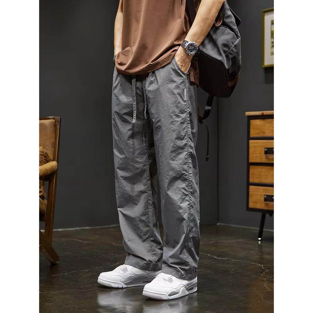 冰丝直筒裤男2026夏季新款薄款透气速干长裤百搭垂感工装休闲裤子