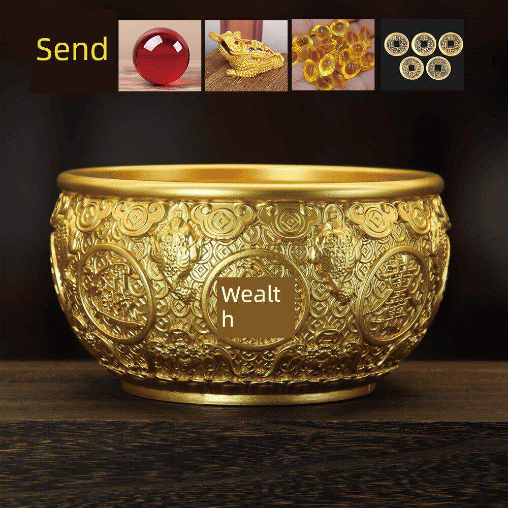 采购产品纯黄铜金蟾蜍聚宝盆饰品,吸引财富,家庭使用,客厅,办
