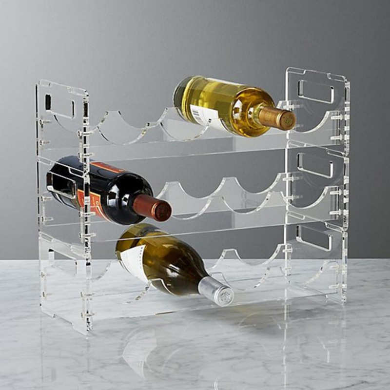 亚克力收纳架红酒香槟葡萄酒展示架可叠加洋酒收藏置物架陈列酒座