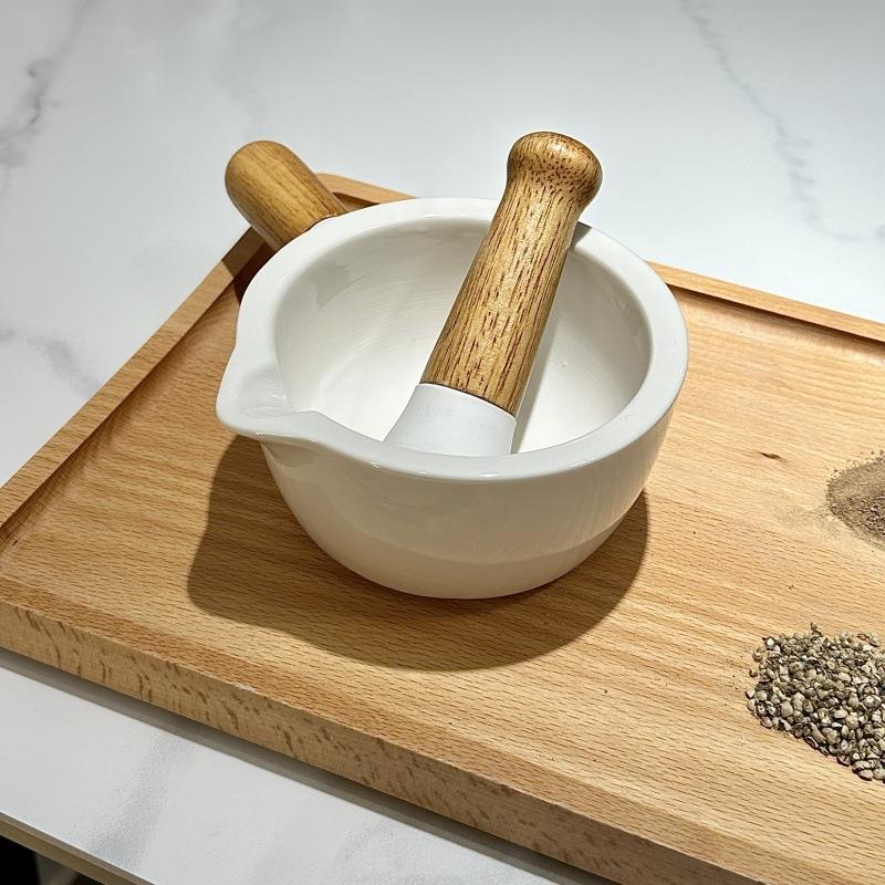 擂钵湘菜擂茄子擂辣椒皮蛋擂茶陶瓷捣碎罐捣蒜臼子手动研磨器家用