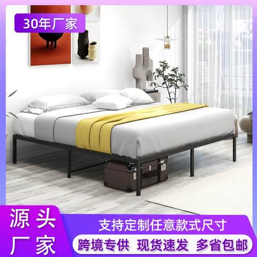 双人床铁艺床民宿铁架床加粗加厚铁床现代简约1.5米床宿舍床1.8米