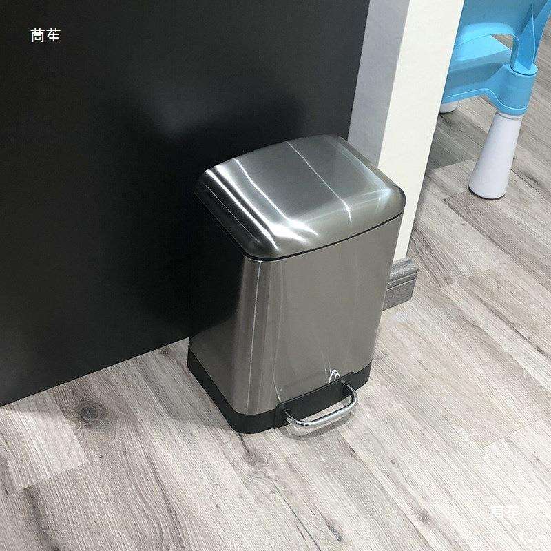 方形不锈钢垃圾桶脚踏式6L家用带盖12L客厅厨房卫生间卧室大号30L