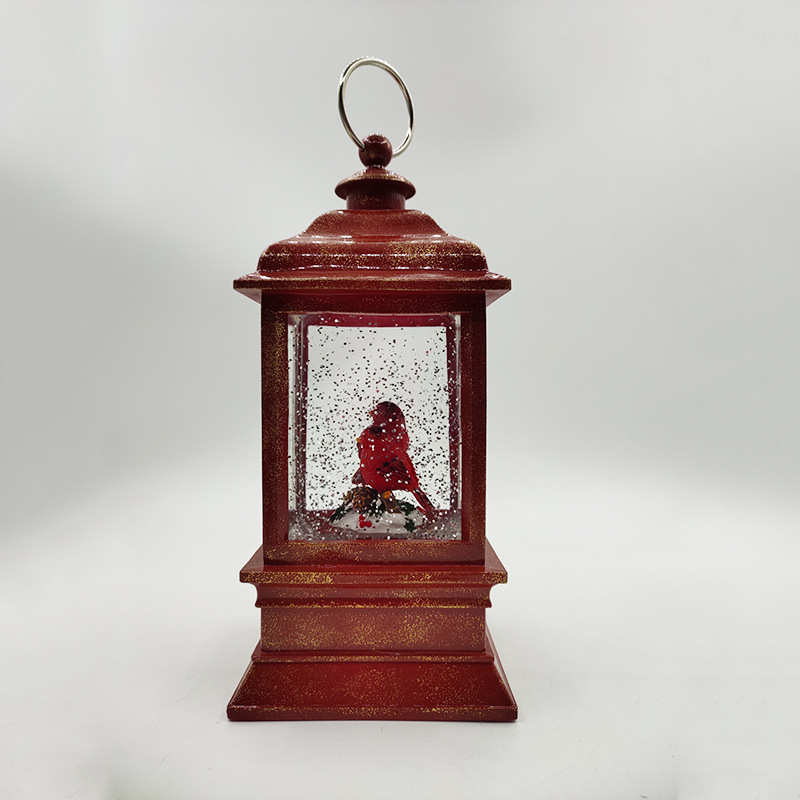 四方风灯红拍金双红鸟 风灯水灯家居结婚新婚送礼工艺品创意摆件