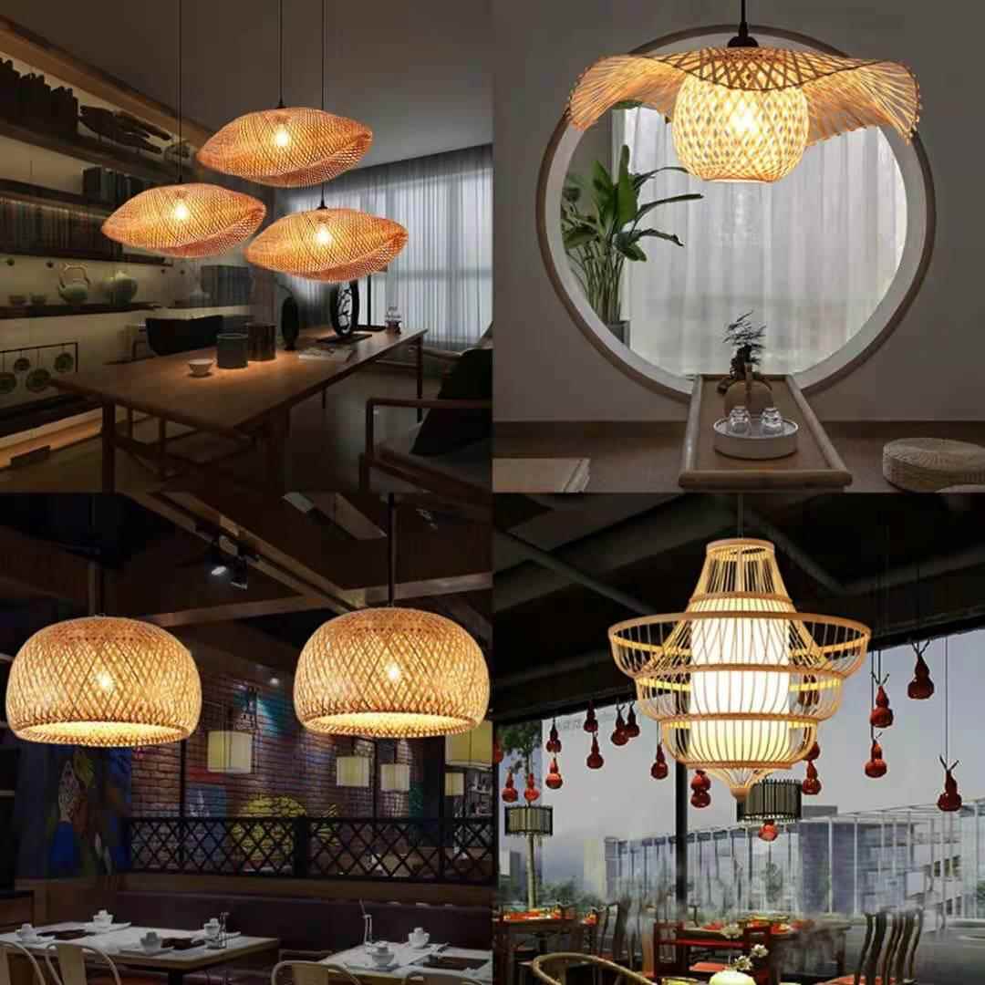 工业竹编吊灯民宿客栈吊灯烧烤吧火锅店吊灯中式餐厅吊灯料理店灯