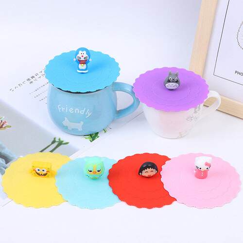 Cartoon Silicone Cup ver Dustproof Leakproof Tea Coffee Seal